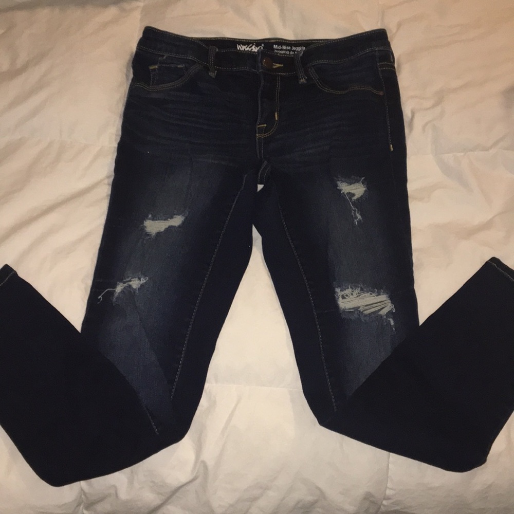 Dark Wash Jeans with Rips